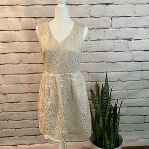 Cynthia Rowley Ivory and Gold Patterned Dress